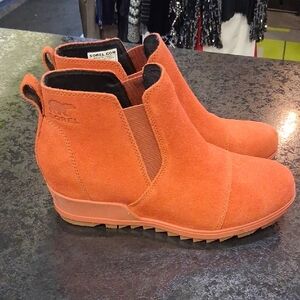 Sorel Vibrant Orange Suede Boots
